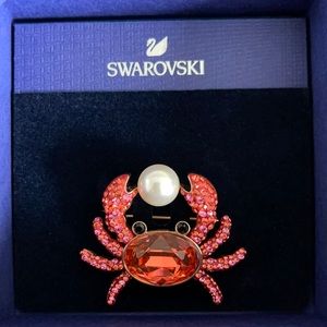 Brand new Swarovski crab brooch with pearl
